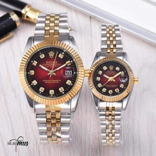 Rolex, Montre couple, Montre luxe, Datejust, Or, Acier