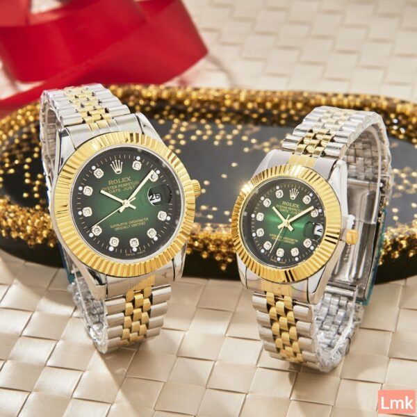 ⁦Montre Couple Rolex DATEJUST – Homme & Femme –⁩ - الصورة ⁦4⁩
